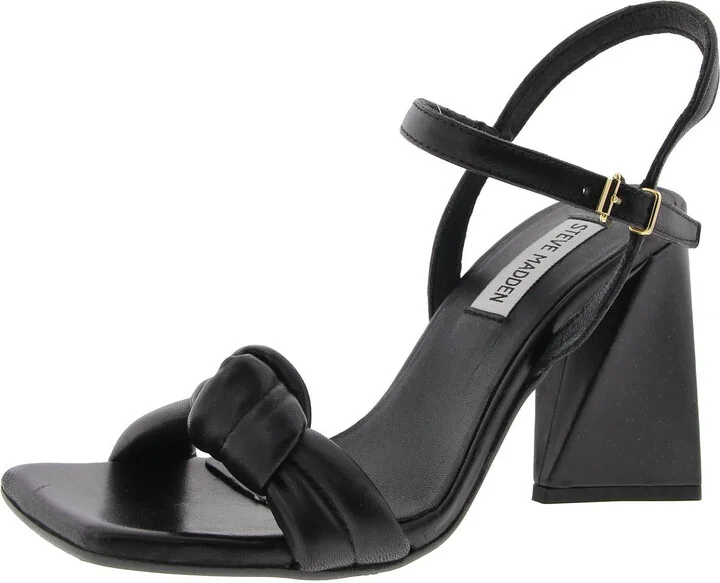 Amira Womens Buckle Leather Block Heel