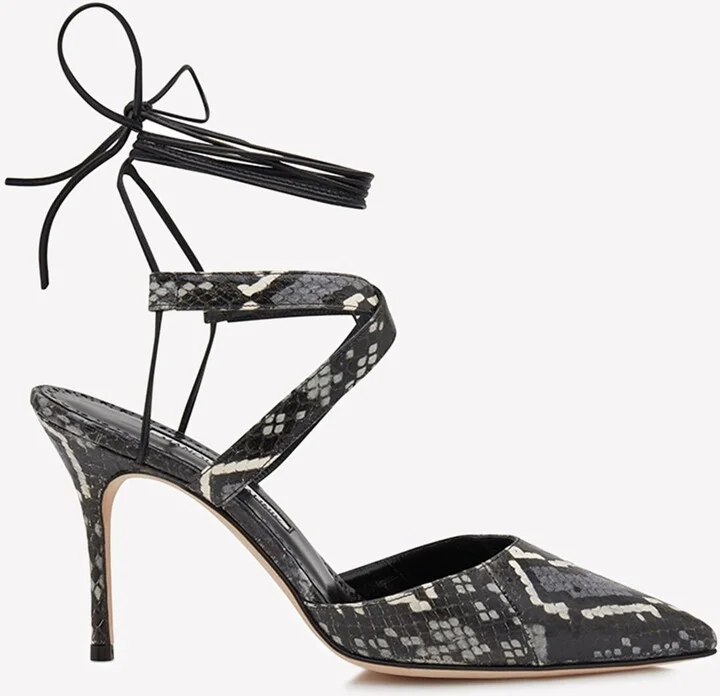 Amirat 90 Snakeskin Pumps