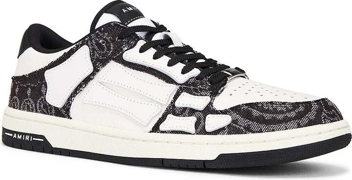 Amiri Bandana Denim Skeleton Top Low Sneaker in Black - Image 2