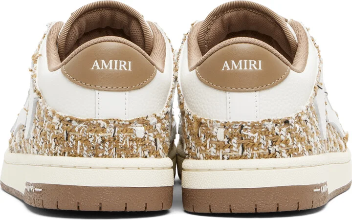 AMIRI Beige Bouclé Skel Top Low Sneakers - Image 2
