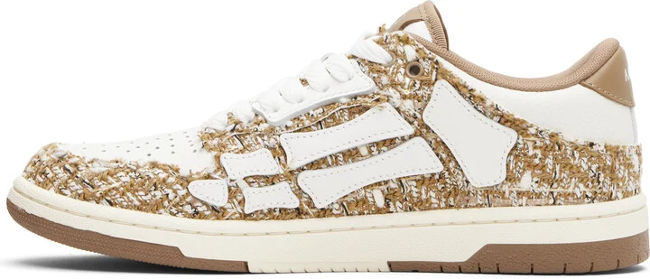 AMIRI Beige Bouclé Skel Top Low Sneakers - Image 3