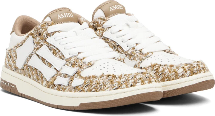 AMIRI Beige Bouclé Skel Top Low Sneakers - Image 4