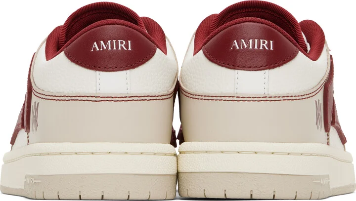 AMIRI Beige & Red Varsity Skel-Top Low Sneakers - Image 2