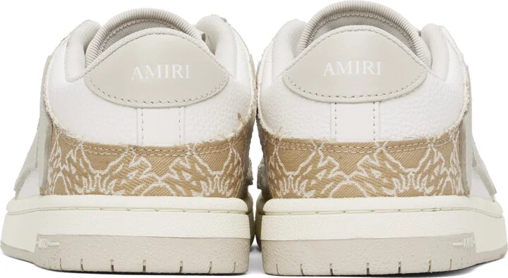 AMIRI Beige & White MA Quad Skel Top Low Sneakers - Image 2
