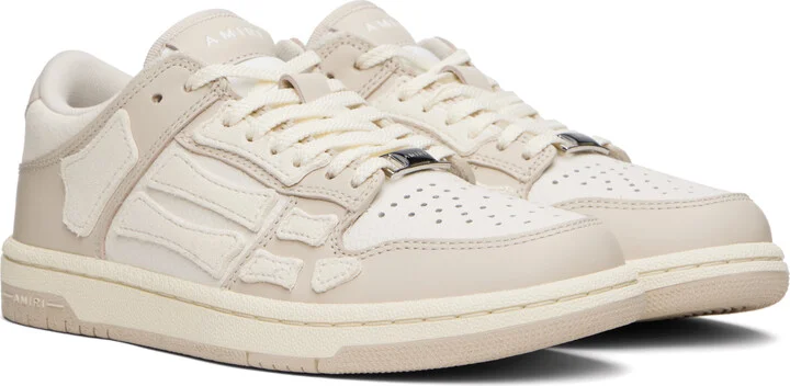 AMIRI Beige & White Skel-Top Low Sneakers - Image 4