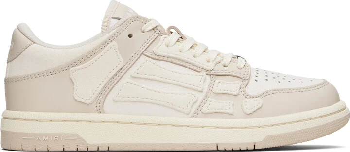 AMIRI Beige & White Skel-Top Low Sneakers