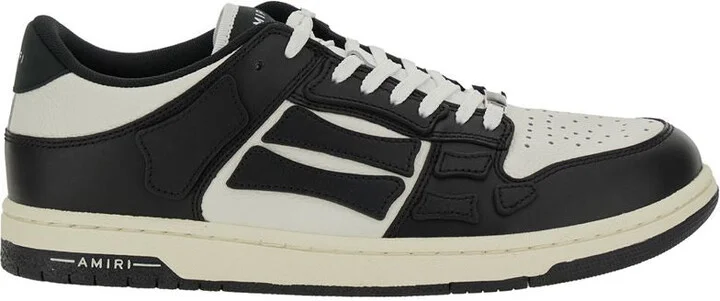 Amiri Black And White Leather Skel Low Top Sneakers - Image 2