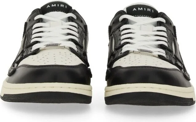 Amiri Black And White Leather Skel Low Top Sneakers - Image 7