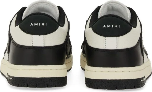Amiri Black And White Leather Skel Low Top Sneakers - Image 8