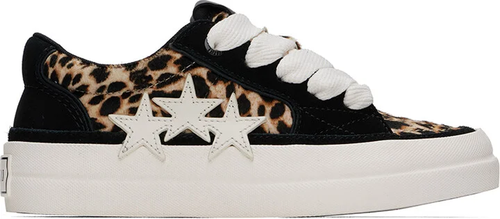 AMIRI Black & Brown Leopard Sunset Skate Low Sneakers