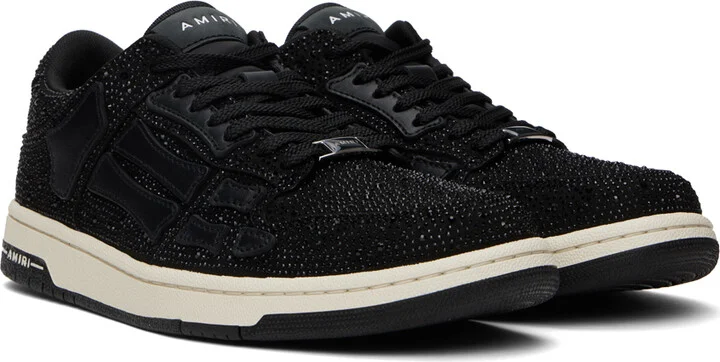 AMIRI Black Crystal Skel Low Top Sneakers - Image 4