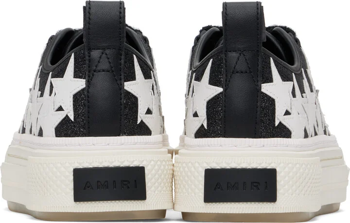 AMIRI Black Glitter Stars Court Low Sneakers - Image 2