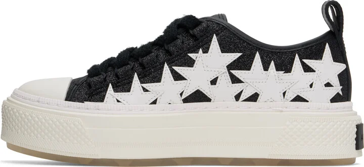 AMIRI Black Glitter Stars Court Low Sneakers - Image 3
