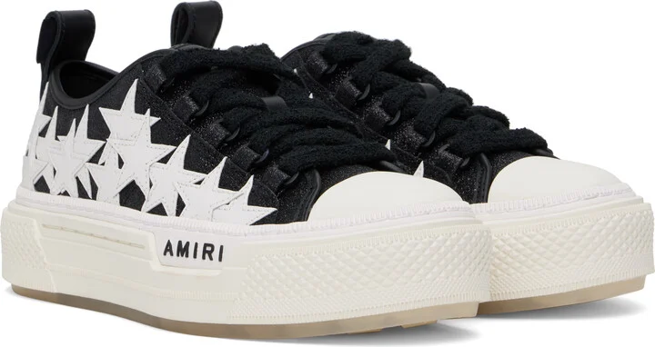 AMIRI Black Glitter Stars Court Low Sneakers - Image 4