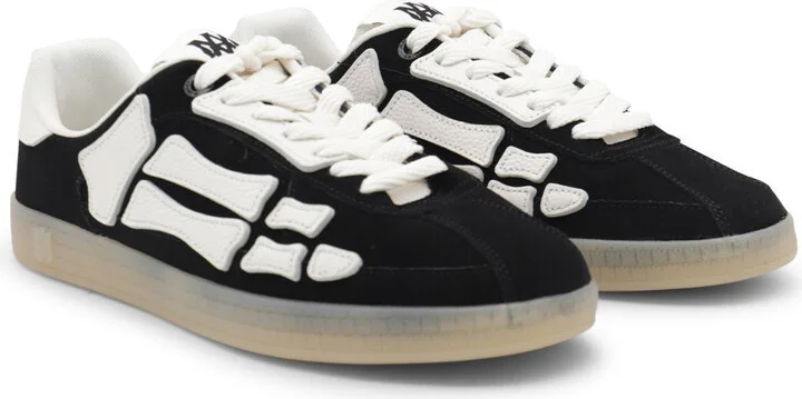 Amiri Black Leather Sneakers With White Details - Image 2
