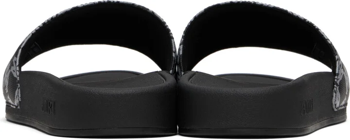 AMIRI Black MA Quad Canvas Pool Slides - Image 2
