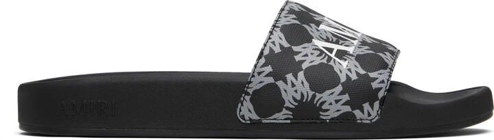 AMIRI Black MA Quad Canvas Pool Slides