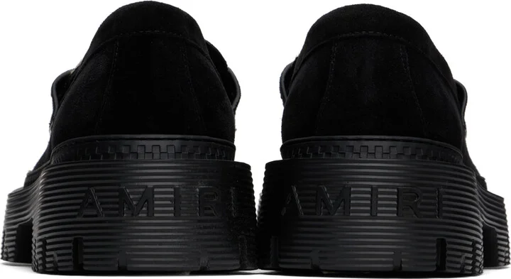 AMIRI Black MA Tassle Leopard Jumbo Loafers - Image 2