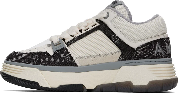 AMIRI Black & Off-White Bandana Denim MA-1 Sneakers - Image 3