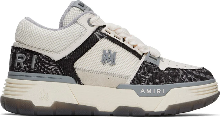 AMIRI Black & Off-White Bandana Denim MA-1 Sneakers