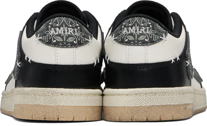 AMIRI Black & White Bandana Skel Top Low Sneakers - Image 2