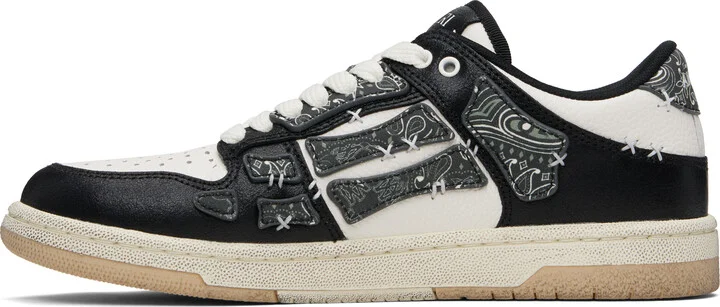 AMIRI Black & White Bandana Skel Top Low Sneakers - Image 3