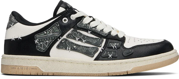 AMIRI Black & White Bandana Skel Top Low Sneakers