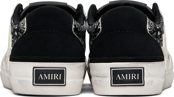 AMIRI Black & White Bandana Sunset Skate Sneakers - Image 2