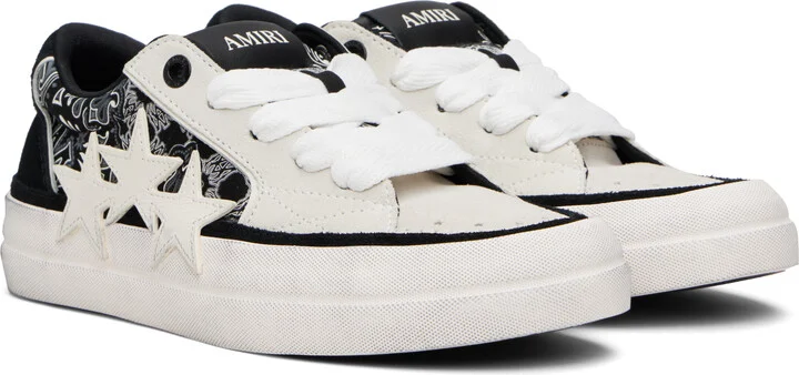 AMIRI Black & White Bandana Sunset Skate Sneakers - Image 4
