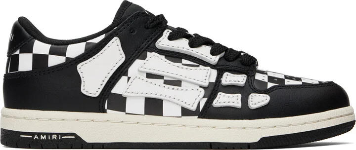 AMIRI Black & White Checkered Skel Top Low Sneakers