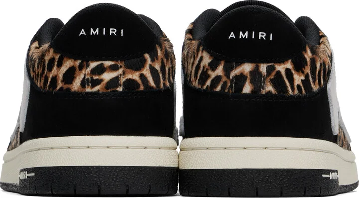 AMIRI Black & White Leopard Skel-Top Low Sneakers - Image 2