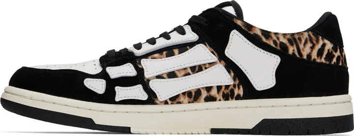 AMIRI Black & White Leopard Skel-Top Low Sneakers - Image 3