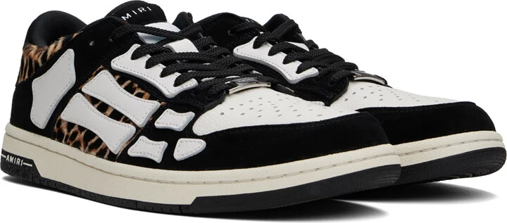 AMIRI Black & White Leopard Skel-Top Low Sneakers - Image 4