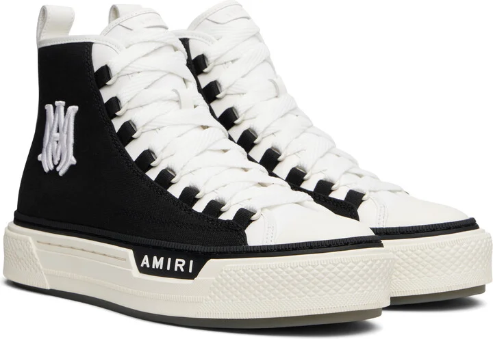 AMIRI Black & White MA Court Hi Sneakers - Image 4