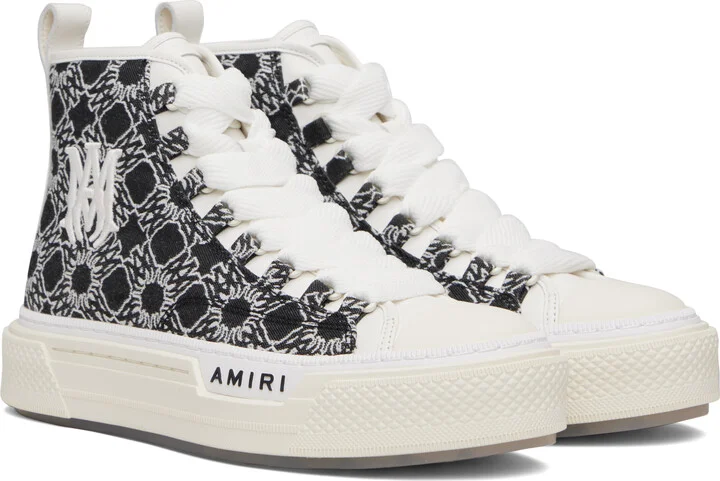 AMIRI Black & White MA Quad Court Hi Sneakers - Image 4