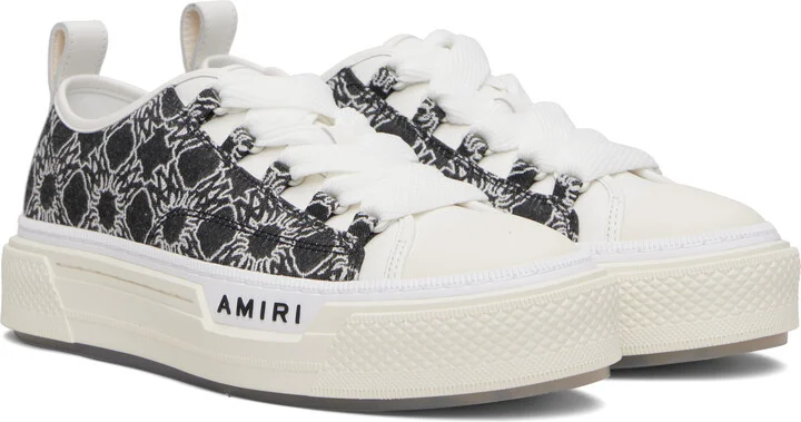 AMIRI Black & White MA Quad Court Low Sneakers - Image 4