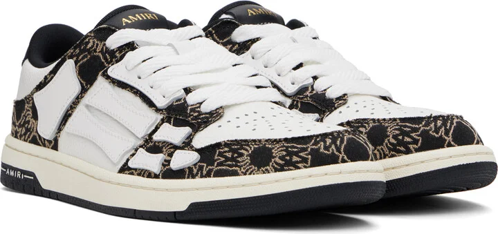 AMIRI Black & White MA Quad Skel Top Low Sneakers - Image 4