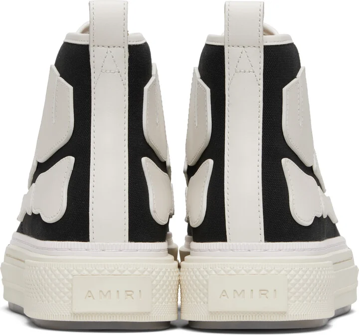 AMIRI Black & White Skel Court Hi Sneakers - Image 2