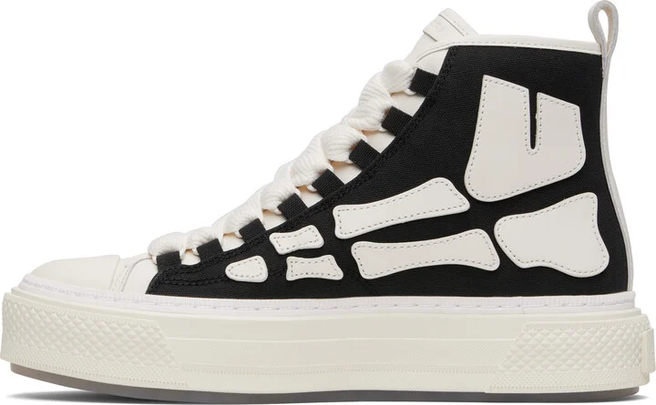 AMIRI Black & White Skel Court Hi Sneakers - Image 3