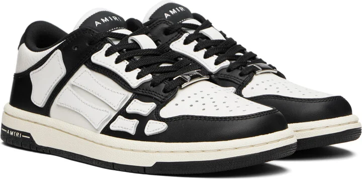 AMIRI Black & White Skel-Top Low Sneakers - Image 4