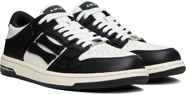 AMIRI Black & White Skel Top Low Sneakers - Image 4