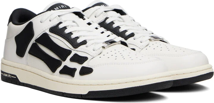 AMIRI Black & White Skel Top Low Sneakers - Image 4
