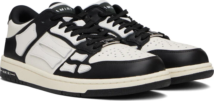 AMIRI Black & White Skel Top Low Sneakers - Image 4