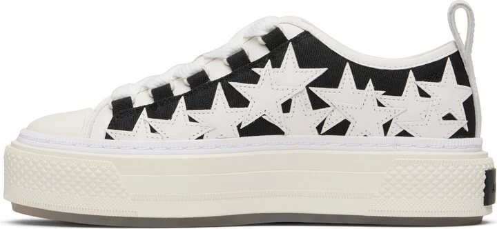 AMIRI Black & White Stars Court Low Sneakers - Image 3