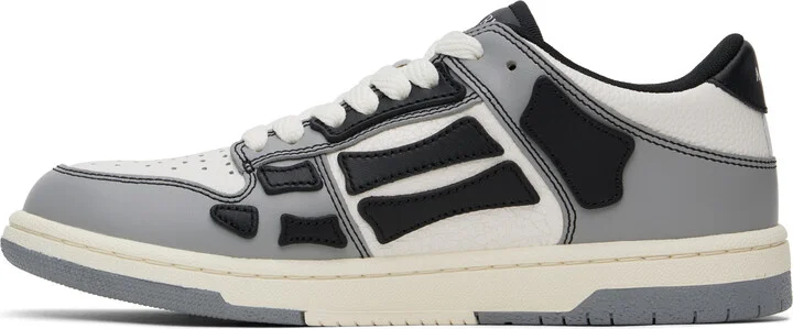 AMIRI Black & White Varsity Skel Top Low Sneakers - Image 3