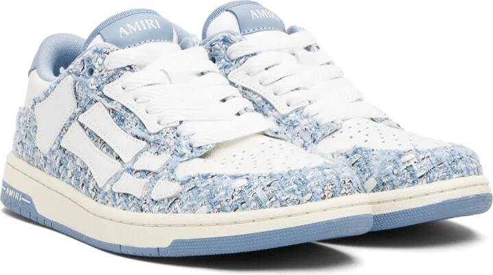 AMIRI Blue Bouclé Skel Top Low Sneakers - Image 4