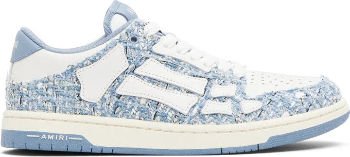 AMIRI Blue Bouclé Skel Top Low Sneakers