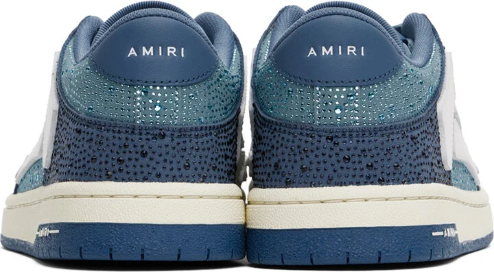 AMIRI Blue Crystal Skel-Top Low Sneakers - Image 2