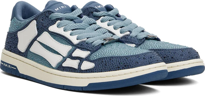 AMIRI Blue Crystal Skel-Top Low Sneakers - Image 4
