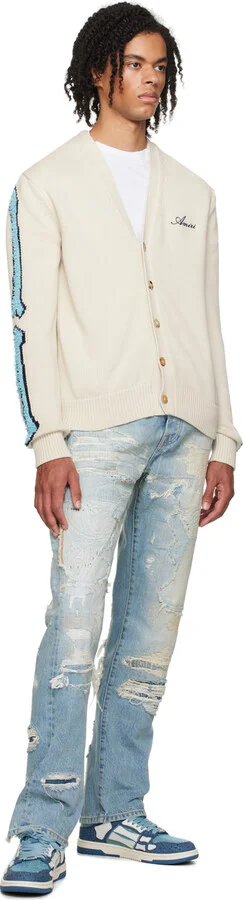 AMIRI Blue Crystal Skel-Top Low Sneakers - Image 5